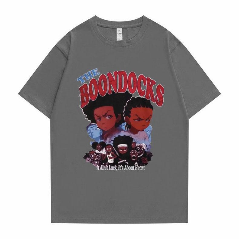 New The Boondocks Huey and Riley Print T-shirt Men Women Casual Fashion Tshirt Funny Man Cotton Tee Short Sleeve Hip Hop T Shirt