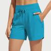 Women's Summer Loose Casual Solid Color Sports Shorts High Waisted Running Shorts With Pockets
