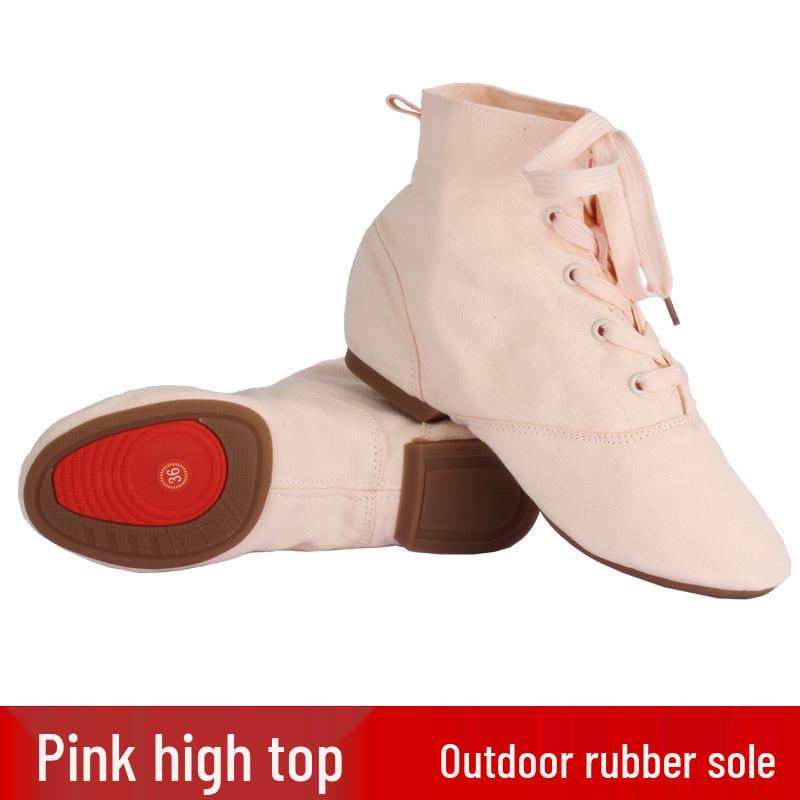 High-Top Jazz Dance Shoes for Men & Women, Canvas Soft Sole Low-Top Practice Shoes.