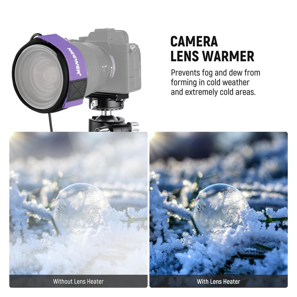 NEEWER USB Lens for Cameras and 3 Temperature Heating Strip for DSLR Mirrorless and Astronomical 20"/500mm Heater/Warmer Telescopes, Settings,