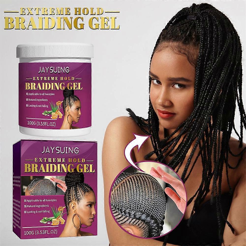 3X 100g Hold Styling Braiding Gel Natural Ingredients Hair Shaping Cream Edge Control Lasting Long Portable for All Hairstyles