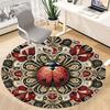 1pc Ladybug Mandala Office Round Area Rug, Under Office Chairs Bedroom Living Room Home Decor, Room Deco, Available In Various Sizes