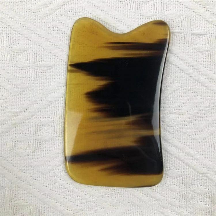 Natural Horn Guasha Board Scraping Plate Massage Tool SPA Acupuncture Gouache Scraper Body Massager Traditional Health Care Tool