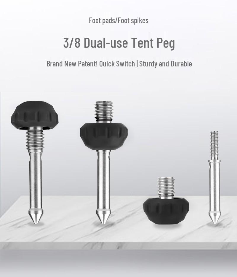 Interchangeable Tripod Spike & Anti-Slip Silicone Foot Pad