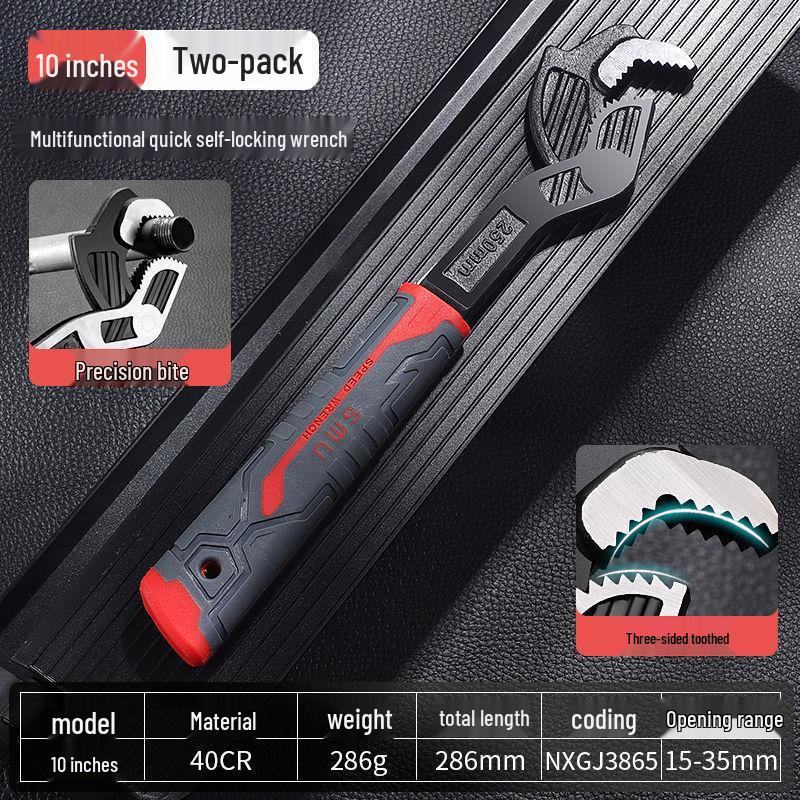 Adjustable Self-Locking Wrench Set: Quick-Open Industrial-Grade Tool for Household Repairs