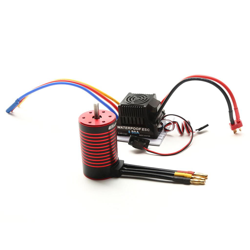 GTSKYTENRC Waterproof 3660 Brushless Motor 4200KV with 80A Brushless ESC Replacement for TRAX4