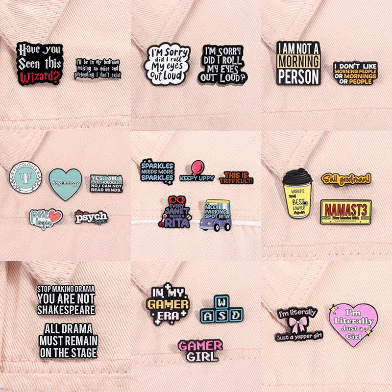 2-5pcs/set Quotes Enamel Pins Custom Psychology Have You Seen This Wizard This Is Trifficult Metal Brooches Badge Jewelry Gifts