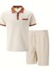 Men's Summer 2026 Lapel Waffle Knit Quick-Dry Short Sleeve Shorts Set