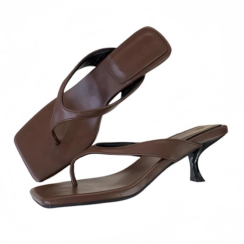 Summer Fashion Open Toe Clip-On Slippers Slides Ladies Low Heels Beach Sandals Ladies Flip-Flops Mules Shoes