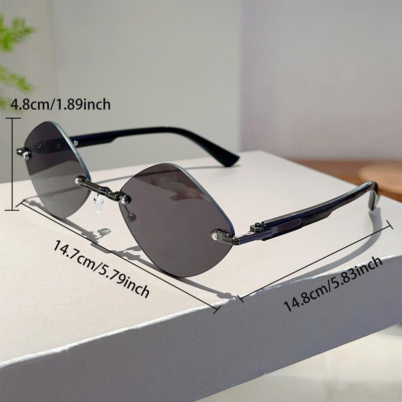 Rimless Rhombic Sunglasses Men Fashion Vintage Gradient Casual Shades Women Trendy Brand Design Outdoor Decor Sun Glasses