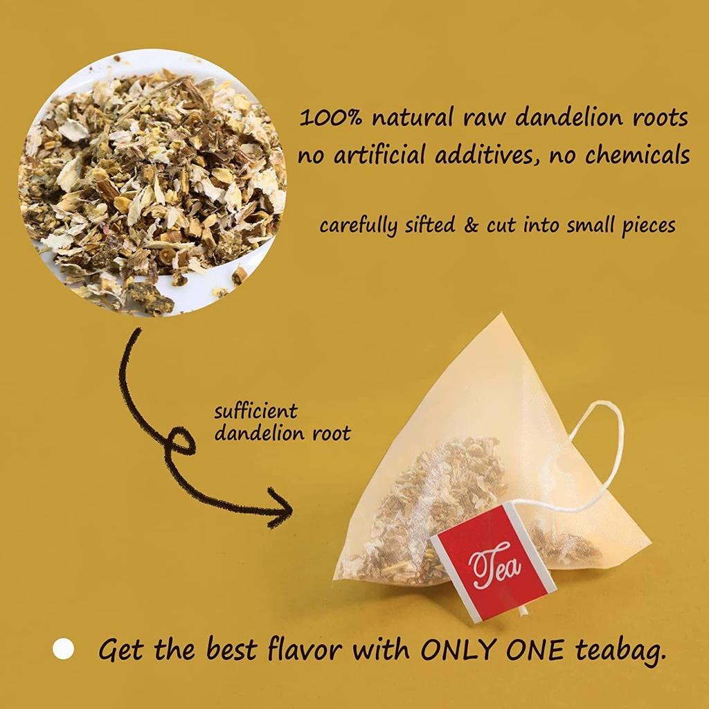 2023 FullChea - Dandelion Root Tea Bags, 100 Teabags, 2.5g/bag