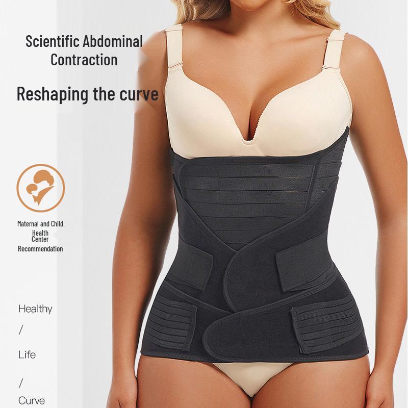 Postpartum Abdominal Binder Set: Pelvic Girdle Support for Natural Birth & C-Section Recovery - Tummy Tuck & Body Shaping Waistband