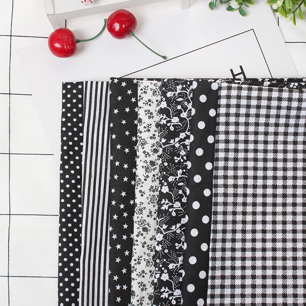 7pcs 50*50cm Cotton Fabric DIY Assorted Squares Pre Cut Bedding Kit Quarters Bundle