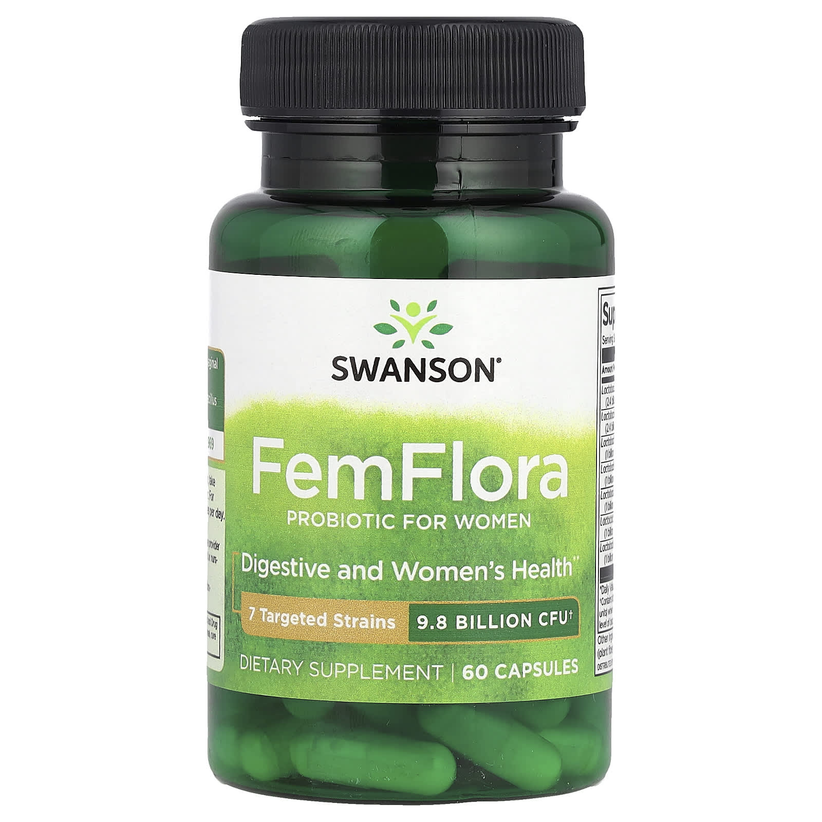 

Femflora, Women s Probiotic, 9.8 Billion CFU, 60 Capsules