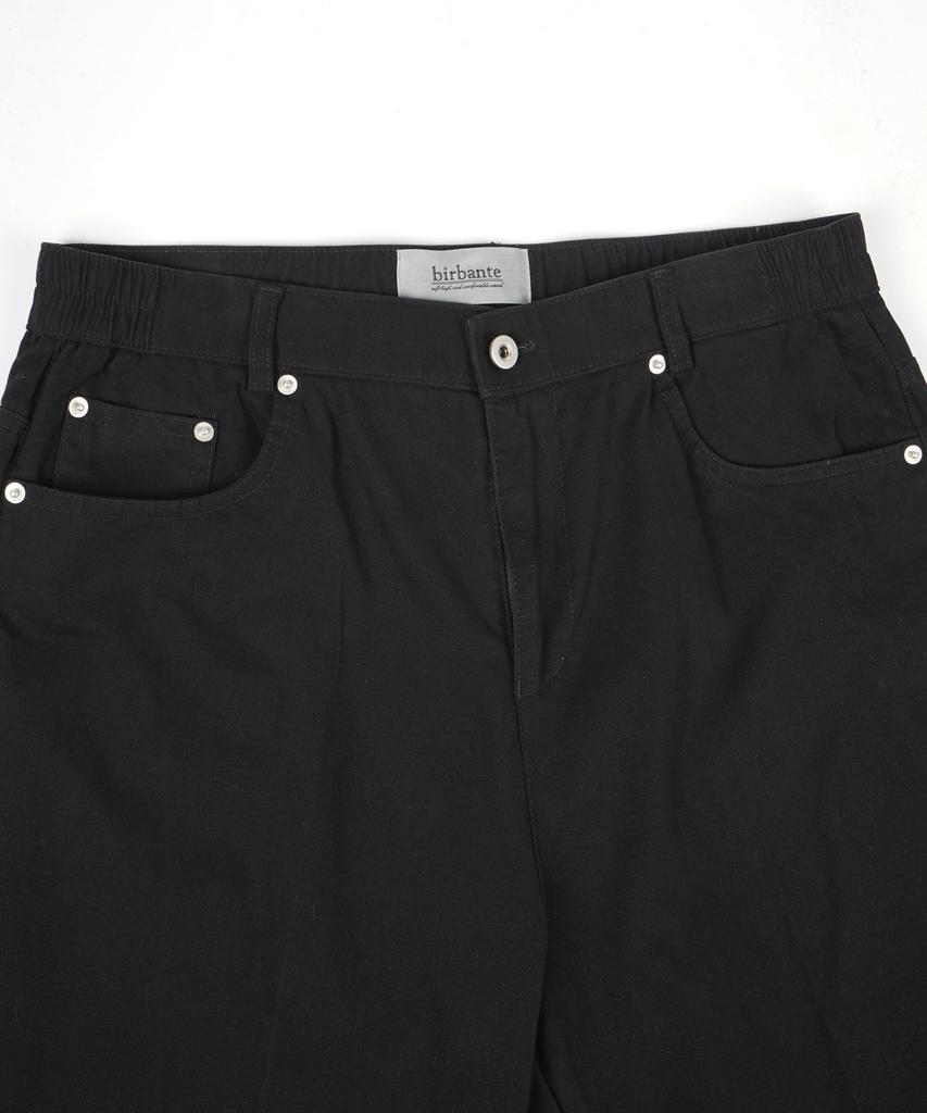 BIRBANTE Center Cris C.L Fit Elastic Waist Chino Pants - Black