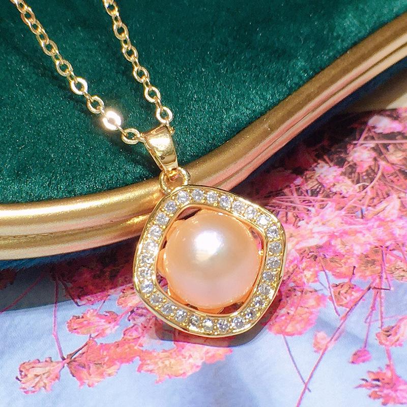 Korean Freshwater Pearl Pendant for Women - 8-9mm, High Luster, 18K Gold Plated, Elegant Jewelry