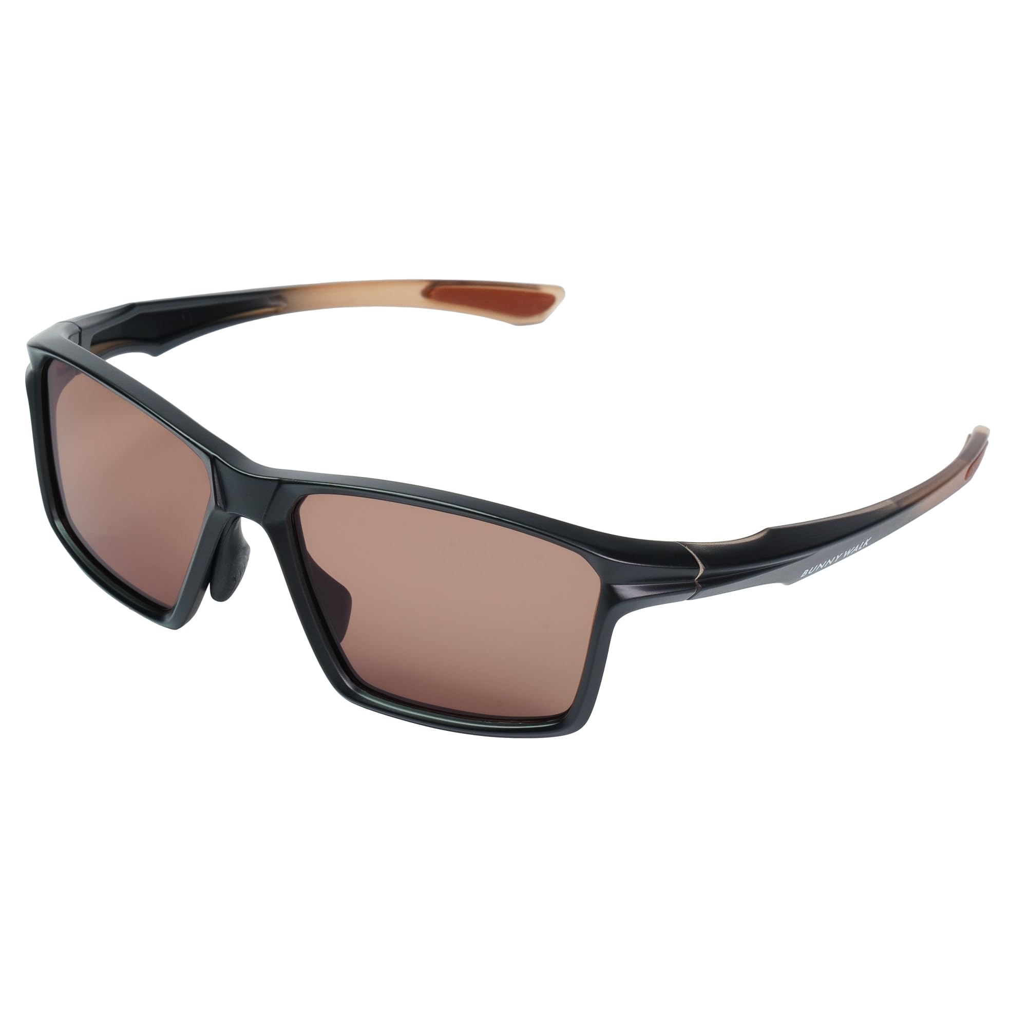 [Bunnywalk] Polarized Sunglasses BW-025 BW-0252C Matte Black & Clear Brown HC-BROWN Pop-up Lens