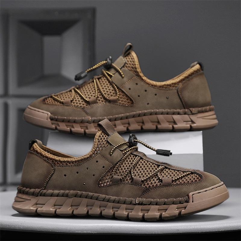Fashion New Breathable Summer Mesh Shoes Outdoor Lace-up Sneakers Camping Shoe for Men Walking Multi-function Sports Footwear Trainers