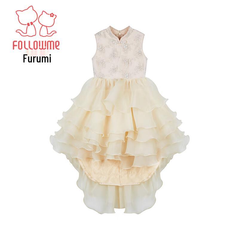 Girls' New Chinese Style Frog Button Princess Dress