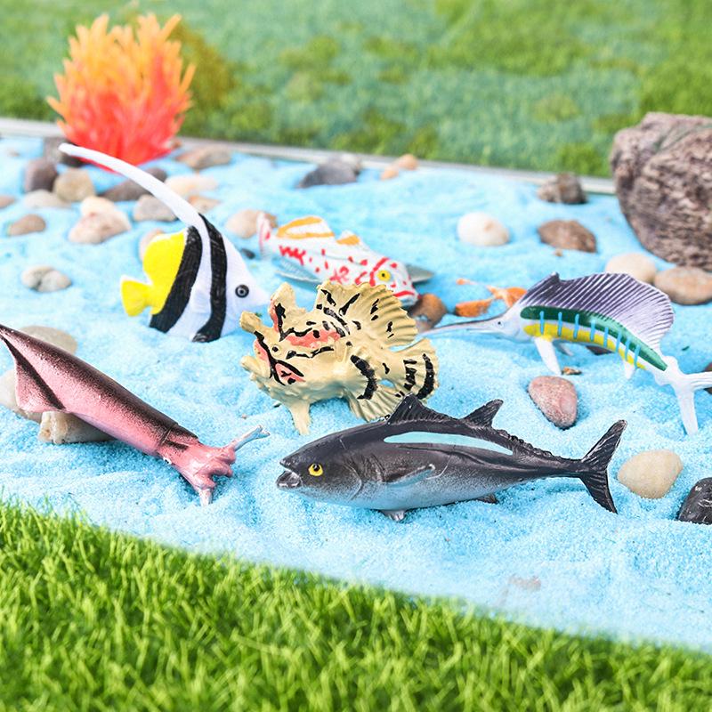 Cognitive Marine Animal Model: Tuna, Mackerel, Squid, Greenfin, and Striped Fish School