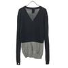 swagger Hergestellt in Japan Wollmischung Langarm Strick-Cardigan M Schwarz x grau Herren Gebraucht