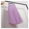 Women's High-End Mesh Pleated Midi Skirt - Summer Slimming Big Swing Tulle Skirt