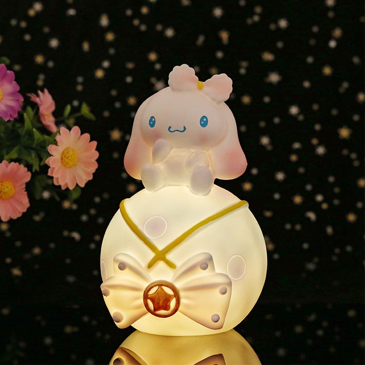

Night Lamp Warm Light Battery Powered Cartoon Cute Planet Rabbit Shaped розовый
