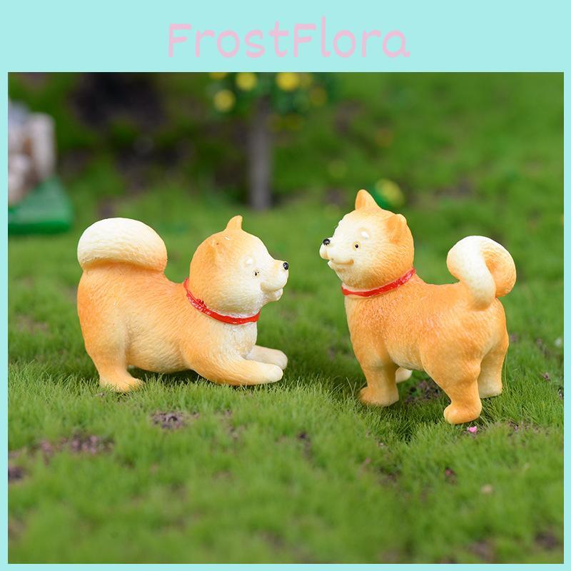 Adorable Akita Dog Figurine For Diy Succulent Decoration Resin Miniature