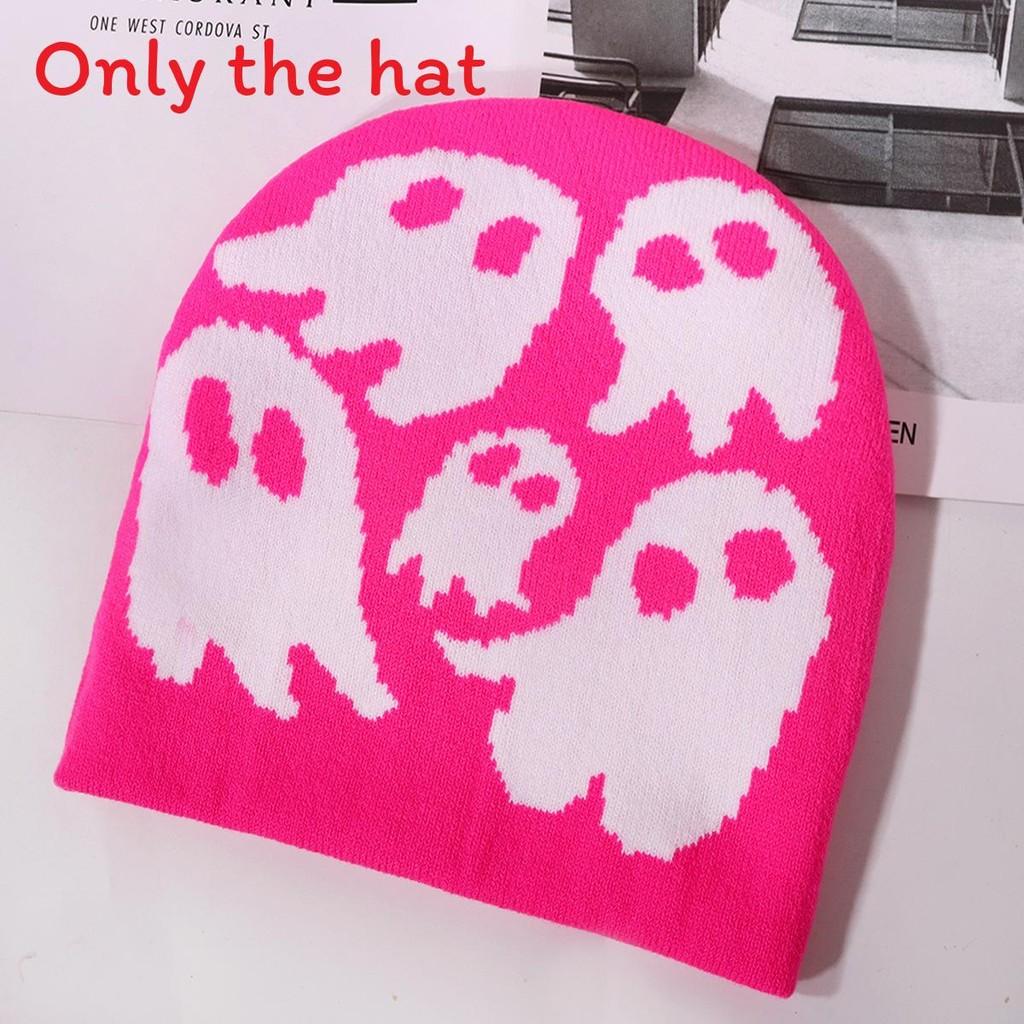 Ghost Pattern Beanie For Autumn Winter Outdoor Activities And Street Fashion