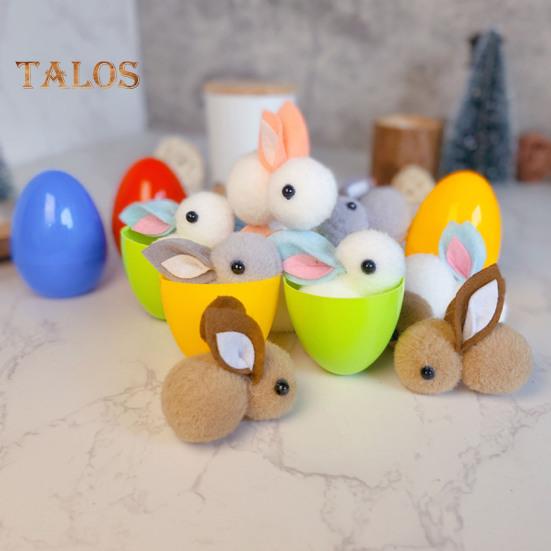 Pre-filled Easter Eggs Openable Egg with Plush Bunny Inside Mini Colorful Bunny In Egg for Kids Easter Egg Hunt Easter Basket Stuffers