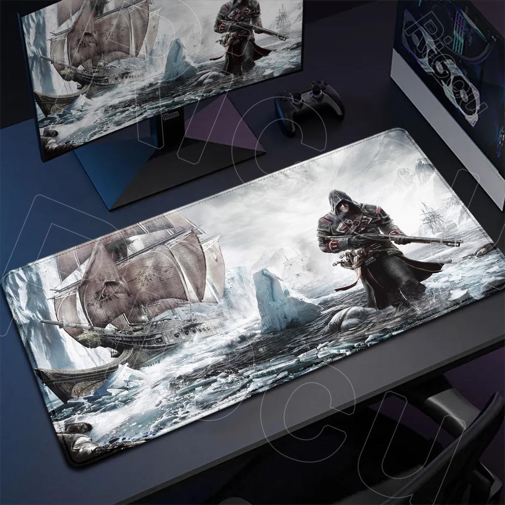 Großes Laptop Gaming Rutschfestes Erweitertes Mauspadd XXL A-Assassin S -Creed E-Sport Geschwindigkeits Tastatur Teppich Student Schreiben Weiches Polster