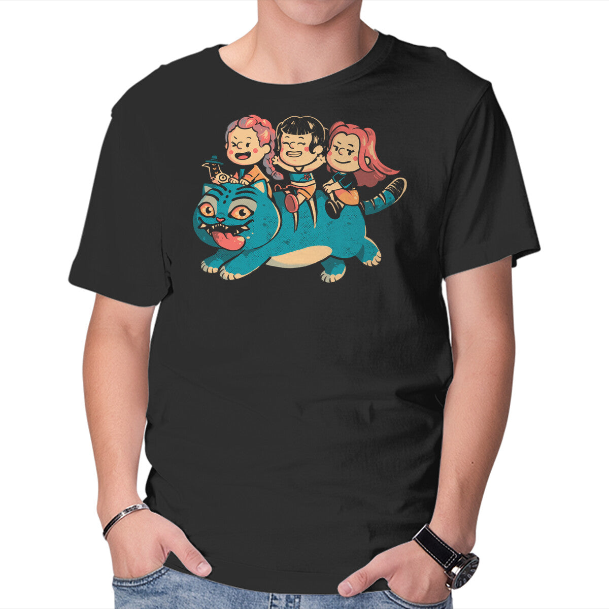 Unisex Crew Neck T-Shirt Feline Express Graphic Short Sleeve Casual Tee XXL