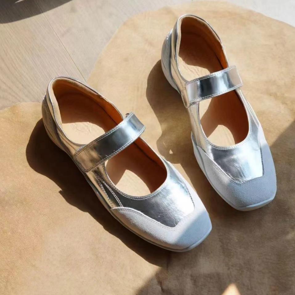 

Fashion ballet sports Mary Jane shoes flat women s shoes 2025 super soft platform Velcro niche casual single shoes 35