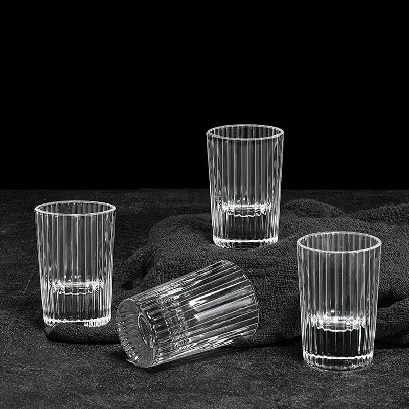 12pcs Set 20ml Fashion Spirits Cup Set Striped Small Wine Glass Transparent Creative Brandy Liquor Goblet Household SGlass
