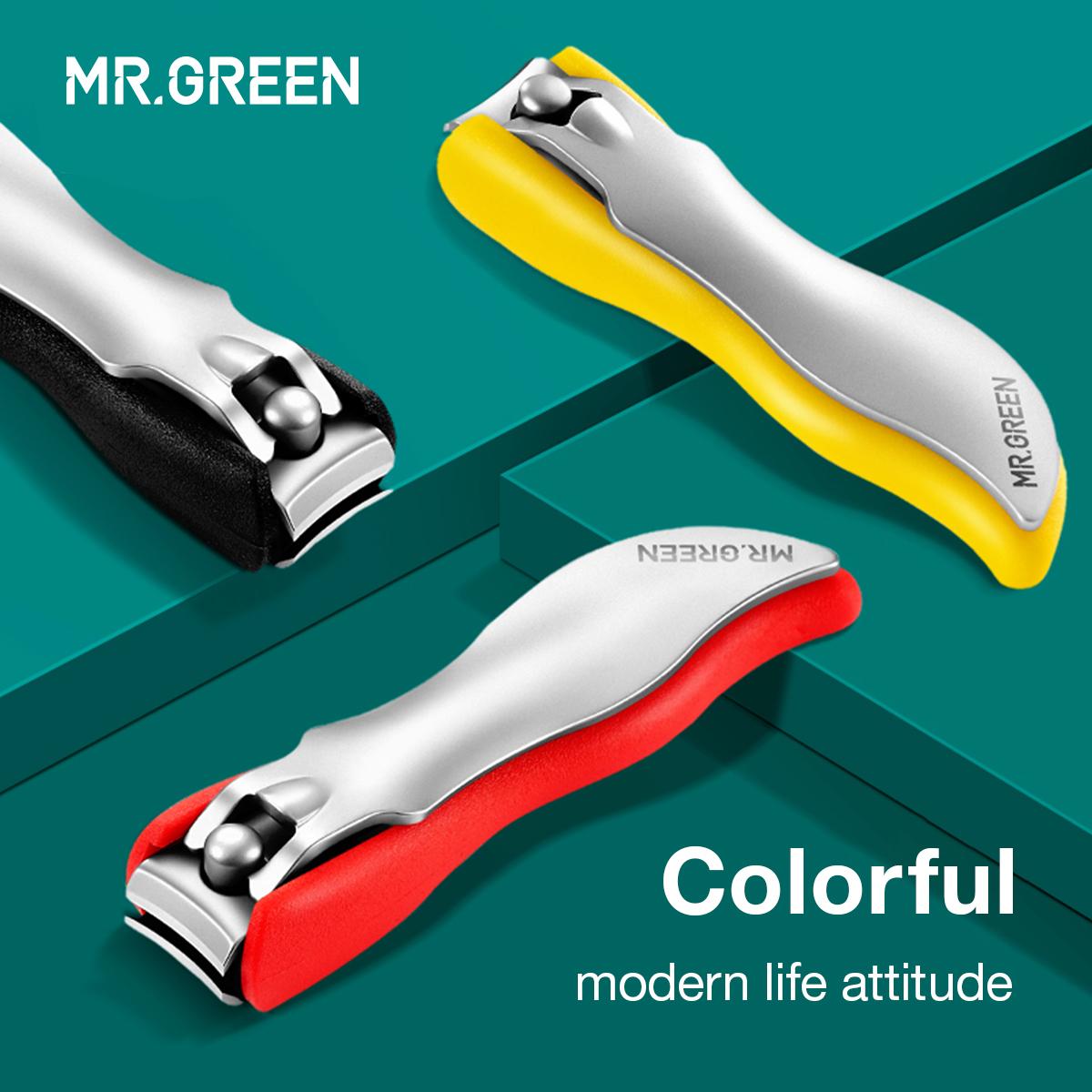 

MR.GREEN Красочные кусачки для ногтей, резак для ногтей с защитой от брызг, съемный дизайн, кусачки для ногтей, маникюрный инструмент из нержавеющей стали