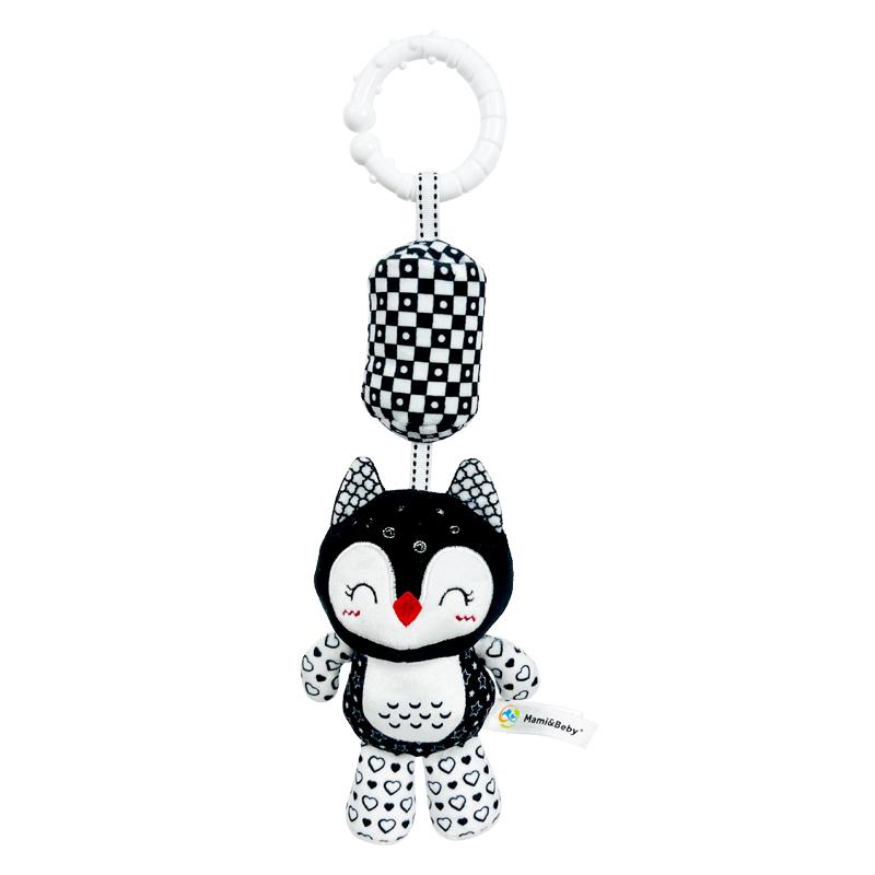 Non-Toxic Stroller Bed Crib Hanging Bell Plush Doll Baby Infant Rattles Newborn Black White Visual Grab Ability Training Toy For Bebe Gift
