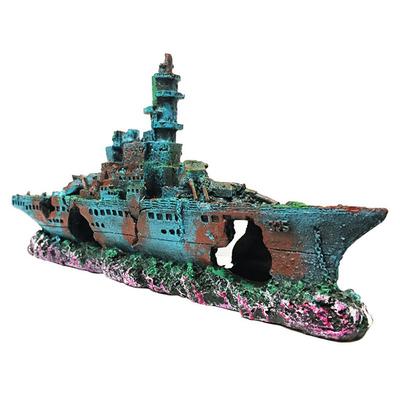 Aquarium Ship Decoration Realistic Pirate Ship  Aquarium Landscaping Ornaments For Fish Tank