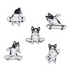 Shar Pei Dog Skiing Enamel Pins Stamps Suitcase  Air Balloon Alloy Brooch Badge Fashion Jewelry Gift