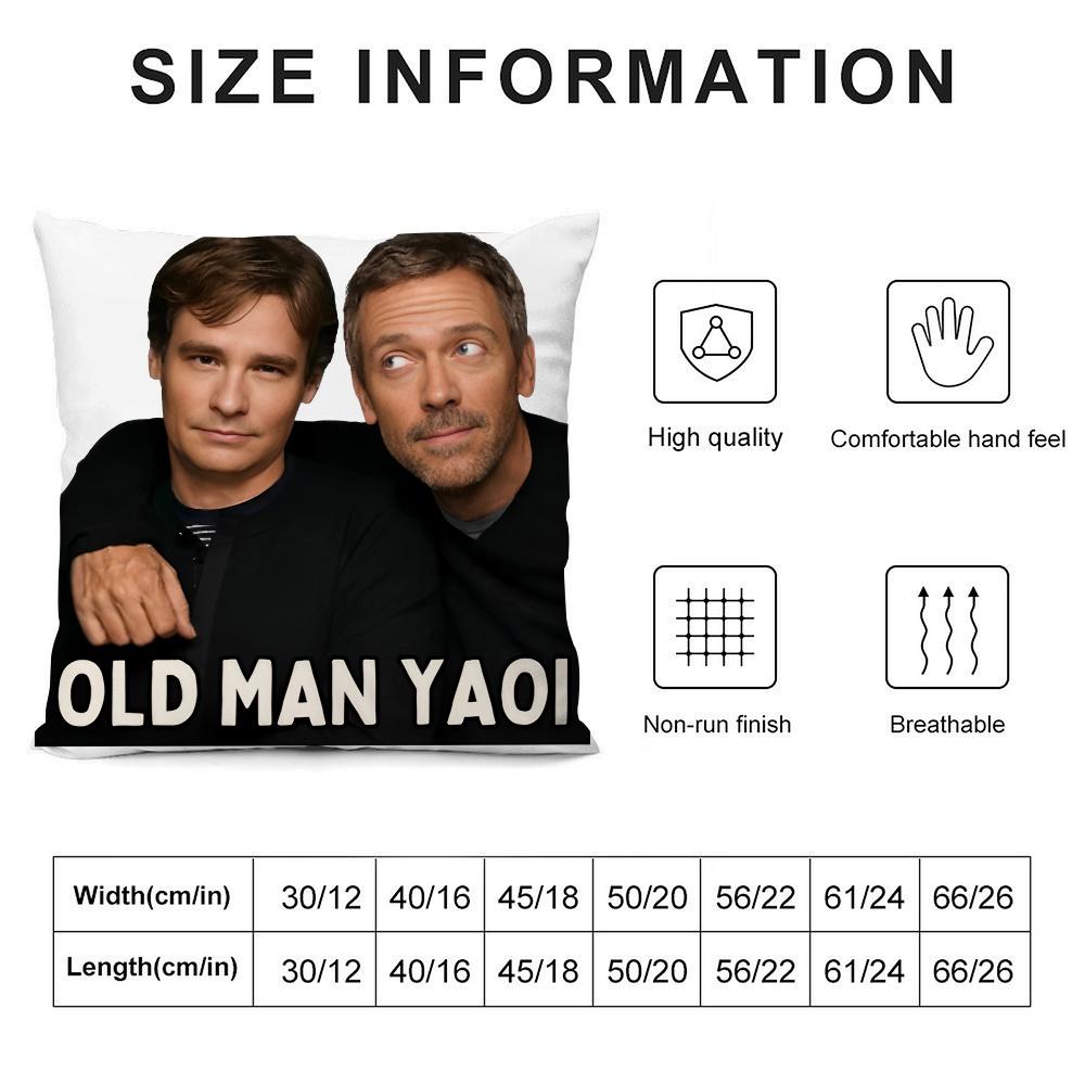 House James Wilson Old Man Yaoi Pillow Case 3D Print Polyester Fiber 45*45 cm Home Sofa Throw Pillow Cover Decoration Gift