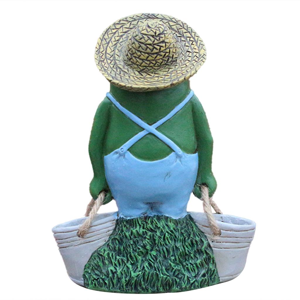 Garden Farming Frog Ornament Outdoor Resin Fun Animal Figurine Sculptures Decoration Suitable For Patios Lawn Yard Decor