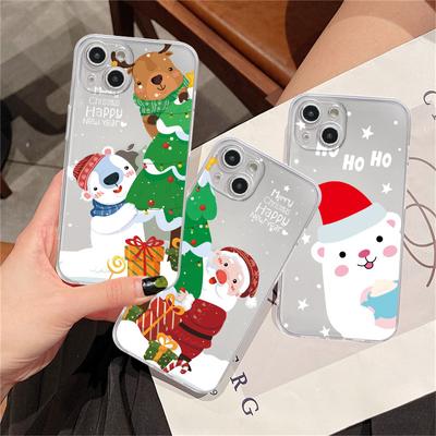 Transparente Hülle für Apple iPhone 14 11 13 12 Pro 7 8 Plus XR X XS Max 6 6S 13Pro Silikon Handyhülle Schneemann Weihnachten