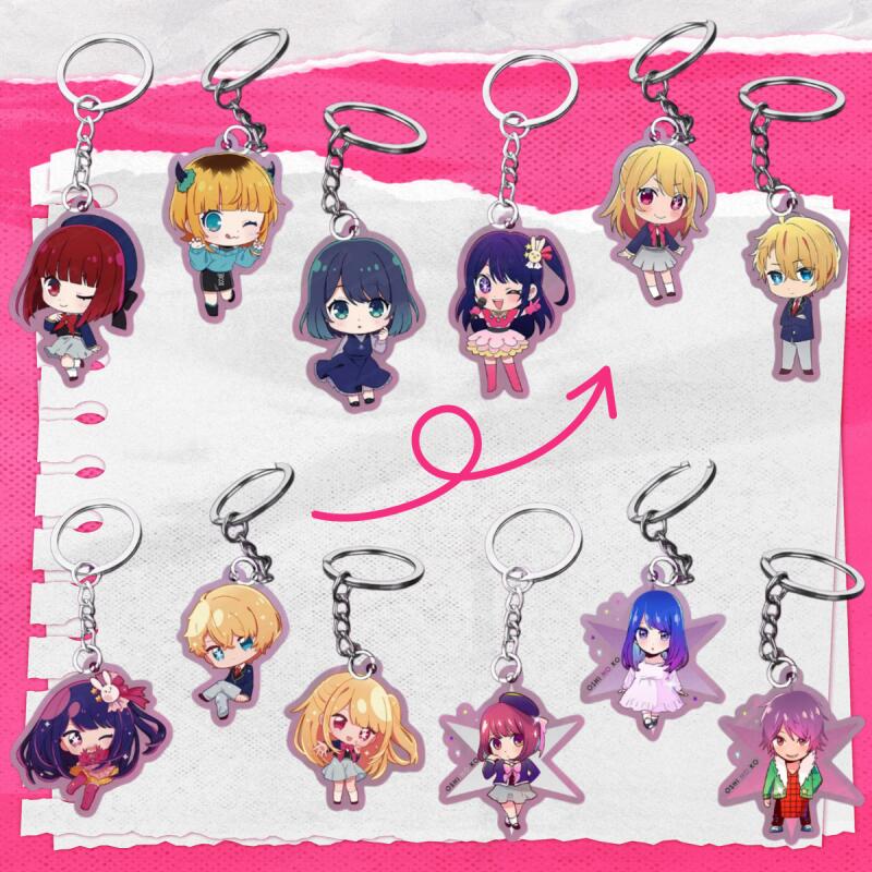 Acrylic Keychain for Oshi No Ko Akane Kurokawa Ruby Hoshino Kana Arima Ai Hoshino Anime Cartoons Decoration Pendant Fan Gift