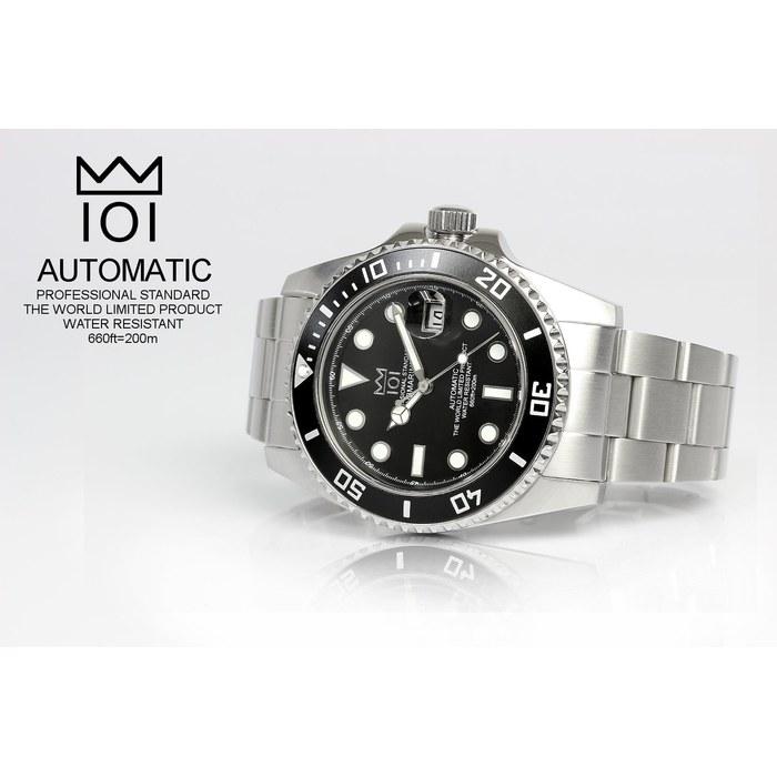 [HyakUICHI 101] No.7 Diver's Watch Automatic (with Manual Winding), Hacking Feature, 200m Waterproof, Black Men's Watch
