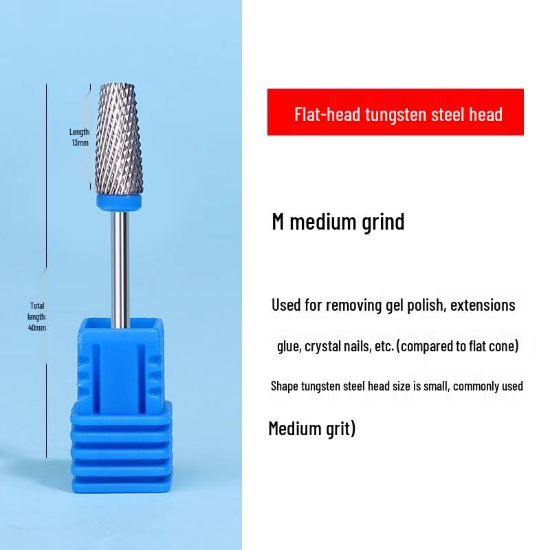 Tungsten Carbide Drill Bit with Ceramic Grinding Head for Cuticle Removal and Russian Manicure Prep
