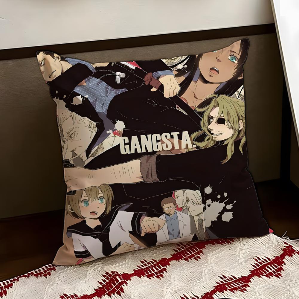 Anime GGANGSTA Cushion Cover Reversible Soft Durable Pillow Cover Home Car MultiScene Use for Daily Comfort