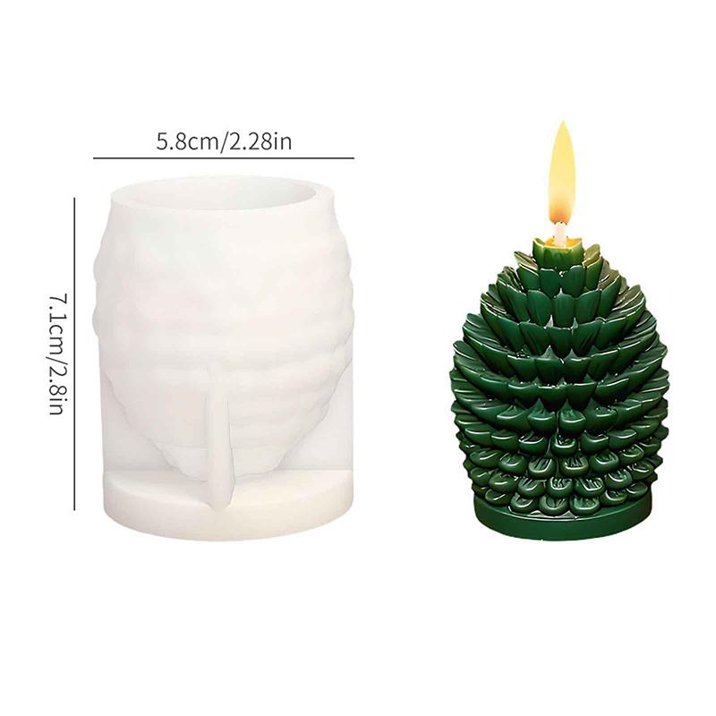 DIY Christmas Cedar Cone Mold Silicone Easy-to-release Oil Pine Cone Candle Mold Decorative Ornaments 3D Plaster Mold