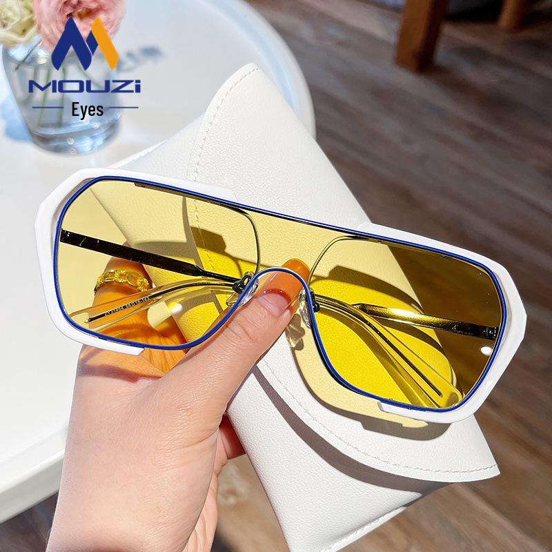 Trendy Retro Korean One-Piece Concave Sunglasses for Men & Women