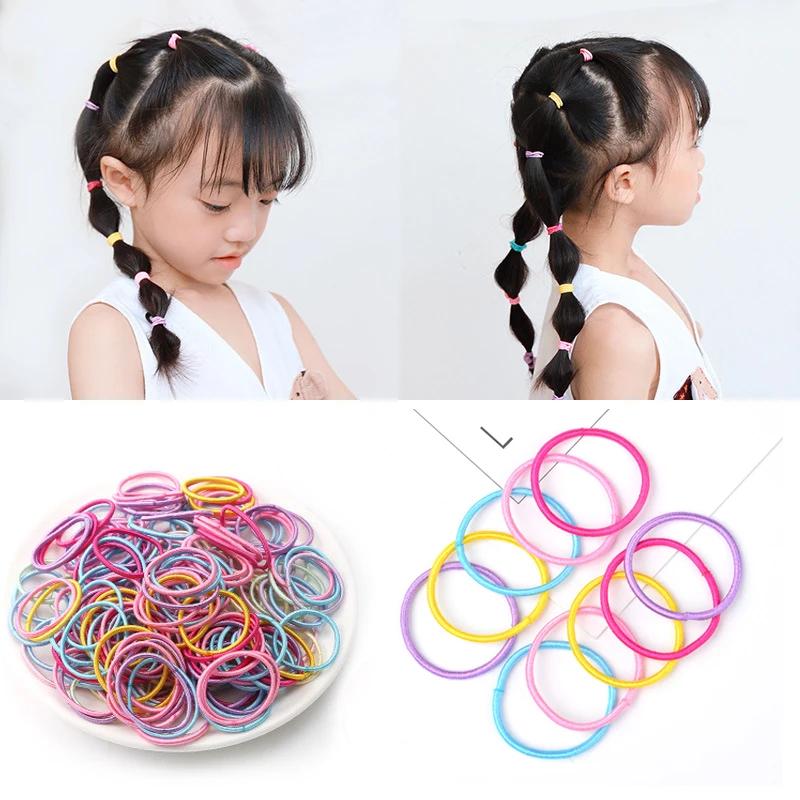 100/200/300pcs Hair Accessories Girls Rubber Bands Scrunchy Elastic Hair Bands Kids Baby Headband Decorations Ties Gum for Hair