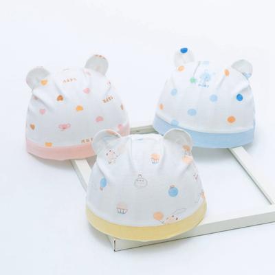 Bebek Şapkası Yenidoğan Şapkası Baskılı İnce Pamuklu Şapkalar