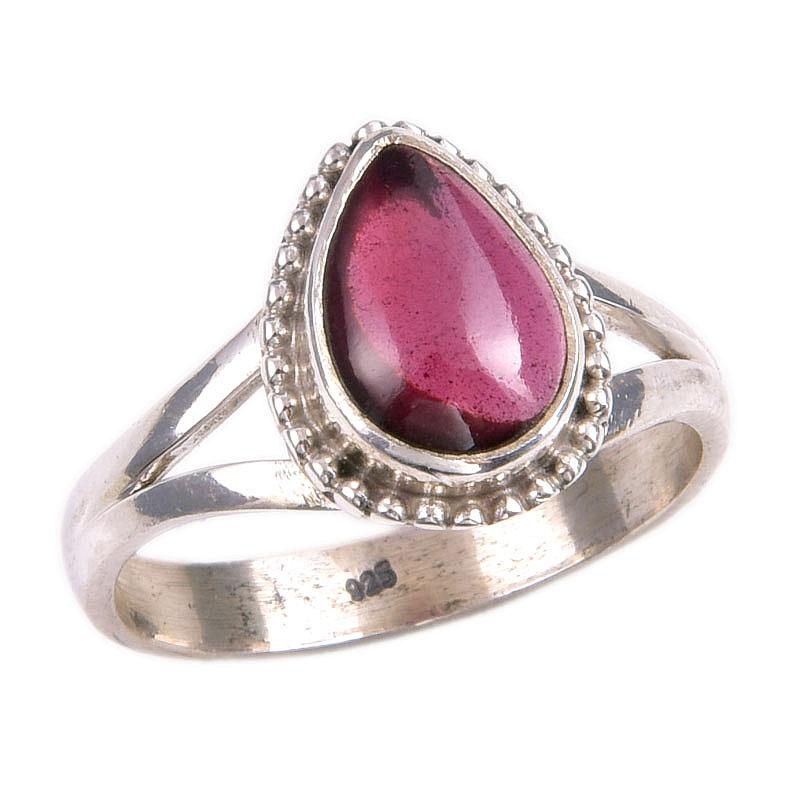 Natural Garnet Gemstone Handmade 925 Solid Sterling Silver Gift Ring S.7 C6f72